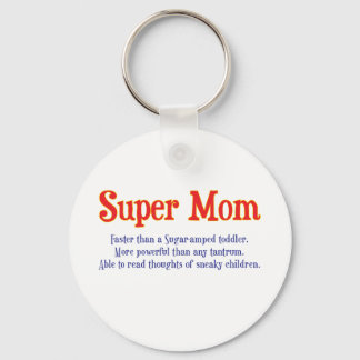 Porte-clés Super Maman avec des t-shirts et des cadeaux super