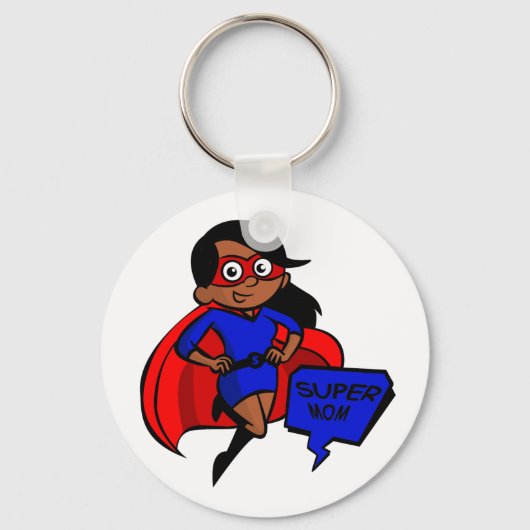Porte-clés super maman noire (Recto)