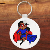 Porte-clés super maman noire (Recto)