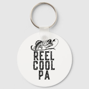 Porte-clés Super Papa pêcheur de poissons drôle rétro
