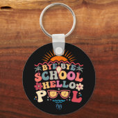 Porte-clés Super Retro Design Bye Bye School Hello Pool Cool (Recto)