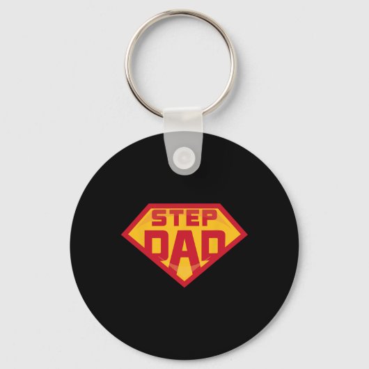 Porte-clés Super Stepdad Funny Hero Step Papa Pères d'anniver (Recto)