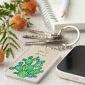 Porte-clés Superbe aquarelle prickly Cactus (Devant droit)
