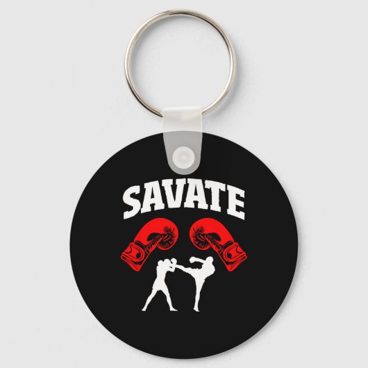 Porte-clés Superbe conception de boxe Savate coup de pied Mma (Recto)