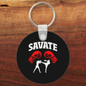 Porte-clés Superbe conception de boxe Savate coup de pied Mma (Recto)