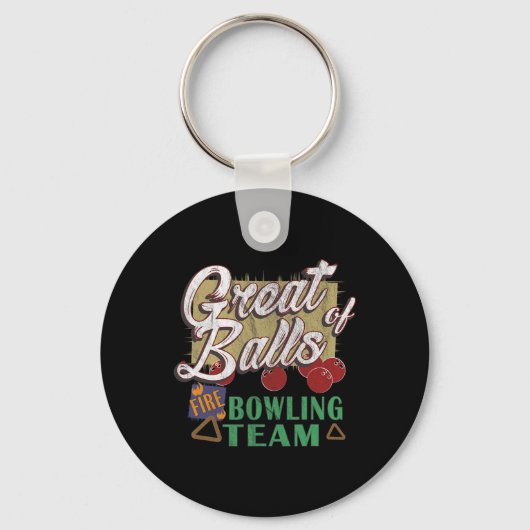 Porte-clés Superbe équipe de bowling Great Fire Tee Pin vinta (Recto)