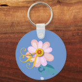 Porte-clés Superbe Fleur et Colibri (Verso)