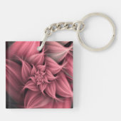 Porte-clés Superbe fleur rose corail fractale (Dos)