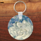 Porte-clés Superbe Georgia O'Keefe Rose blanche et larkspur (Recto)