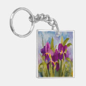 Porte-clés Superbe iris couleur violet personnalisé (Devant gauche)