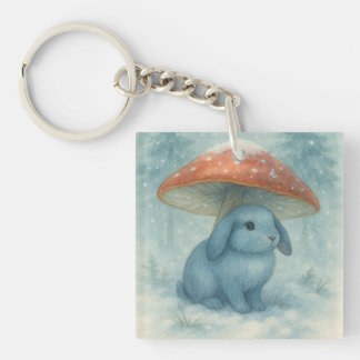 Porte-clés Superbe lapin du jour neigeux