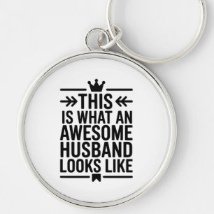Porte-clés Superbe Mari Typographie Minimaliste