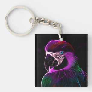 Porte-clés Superbe perroquet à la lueur de prune