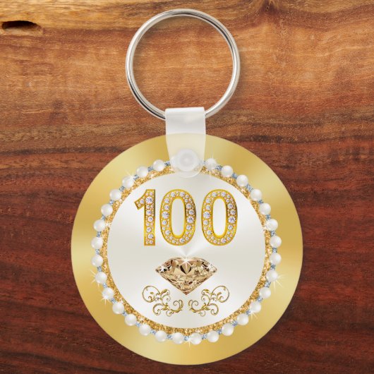 Porte-clés Superbe Personnalisation, 100e fête d'anniversaire (Verso)