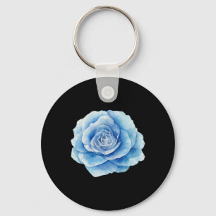 Porte-clés Superbe Rose Bleue Unique En Aquarelle Yoga Gym