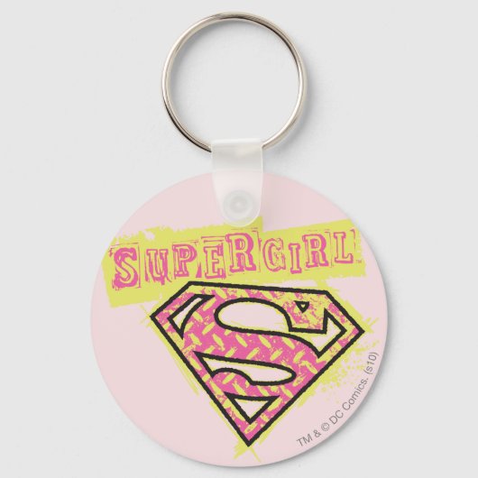 Porte-clés Supergirl Grunge Logo Pink (Recto)
