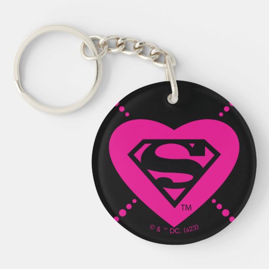 Porte-clés Supergirl Hearts Motif diagonal (Devant)
