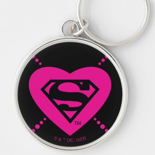 Porte-clés Supergirl Hearts Motif diagonal (Devant)
