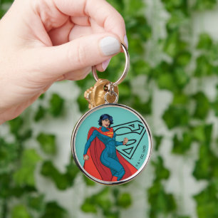 Porte-clés Supergirl Hovering en costume bleu