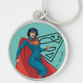 Porte-clés Supergirl Hovering en costume bleu (Devant)