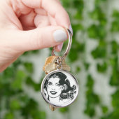 Porte-clés Supergirl noir et blanc dessin 2 (main)