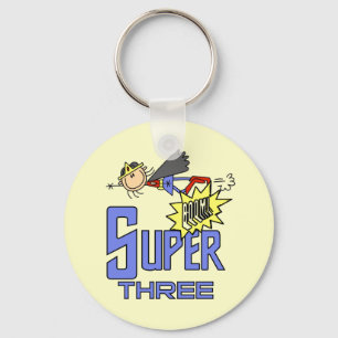 Porte-clés Superhero Girl 3e Anniversaire Tshirts et cadeaux
