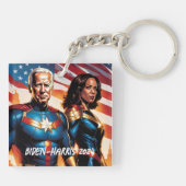 Porte-clés Superhero Joe Biden et Kamala Harris (Dos)