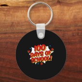 Porte-clés Superhero Style Joyeux 100ème 100 Jours d'école (Recto)