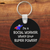 Porte-clés Superhéros du travailleur social (Recto)