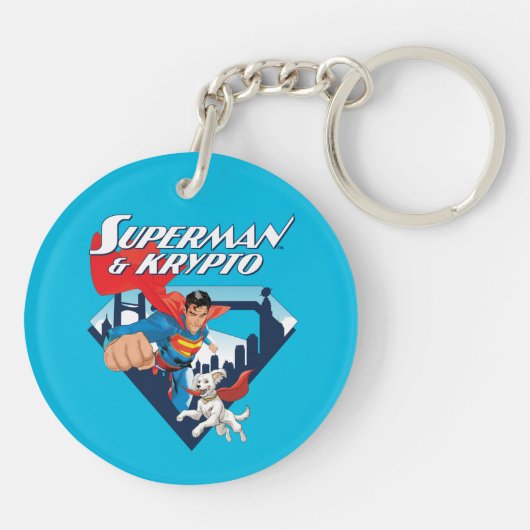 Porte-clés Superman & Krypto Soar (Dos)