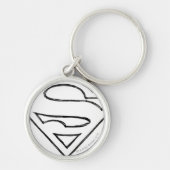 Porte-clés Superman S-Shield | Logo Simple Black Outline (Devant)