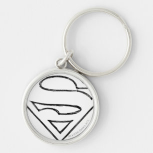 Porte-clés Superman S-Shield   Logo Simple Black Outline