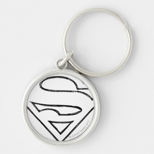 Porte-clés Superman S-Shield | Logo Simple Black Outline (Devant)