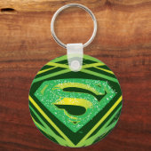 Porte-clés Superman Stylisé | Logo Décoratif Vert (Recto)