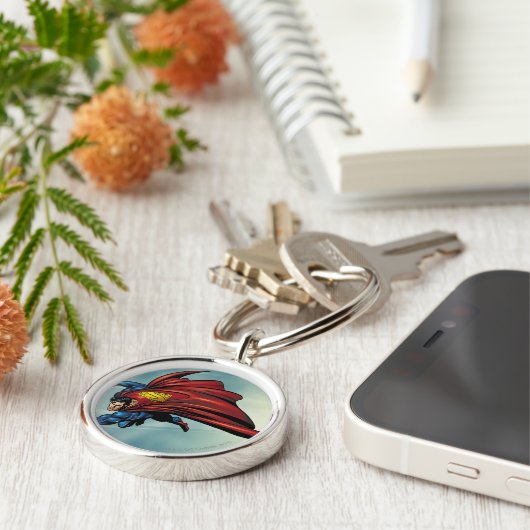 Porte-clés Superman vole avec cap (Côté)