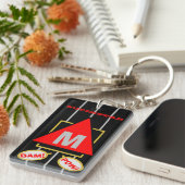 Porte-clés Superstar Cartographie Monogramme Noir Rouge (Devant droit)