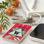 Porte-clés Superstar Cartographie Monogramme Rouge Noir (Devant droit)