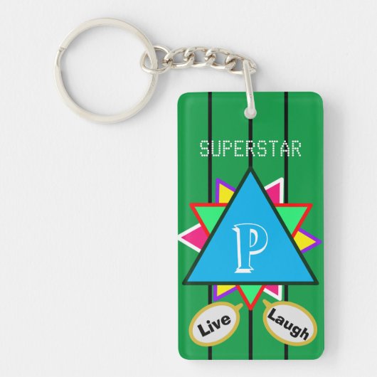 Porte-clés Superstar Cartoon Loon Monogram Blue Green (Devant)