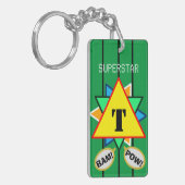 Porte-clés Superstar Cartoon Monogramme Jaune Vert (Devant gauche)