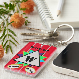 Porte-clés Superstar Cartoon Monogramme Rouge Noir
