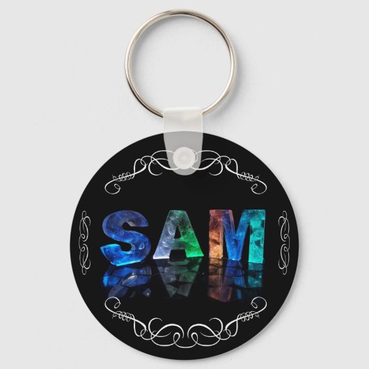Porte-clés Superstar Sam - Nom en lumières (Photographie) (Recto)