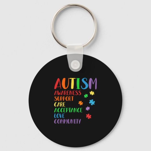 Porte-clés Support Acceptance Ally Autism (Recto)
