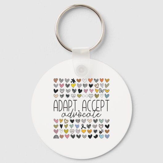 Porte-clés Support Sensibilisation sur l'autisme Adapt Accept (Recto)