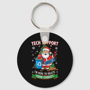 Porte-clés Support Technique de Noël Ici Pour Supprimer le Co