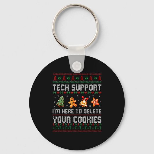 Porte-clés Support Technique de Noël Ici Pour Supprimer les C (Recto)