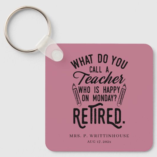 Porte-clés Sur mesure pour directeur d'école d'enseignant ret (Recto)