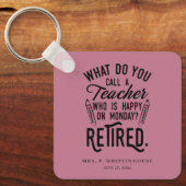 Porte-clés Sur mesure pour directeur d'école d'enseignant ret (Recto)