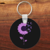 Porte-clés Surdose de tournesol violet de papillon (Verso)
