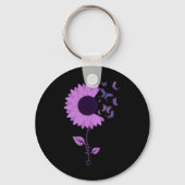 Porte-clés Surdose de tournesol violet de papillon (Verso)
