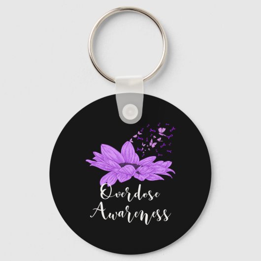 Porte-clés Surdose de tournesol violet de papillon (Recto)
